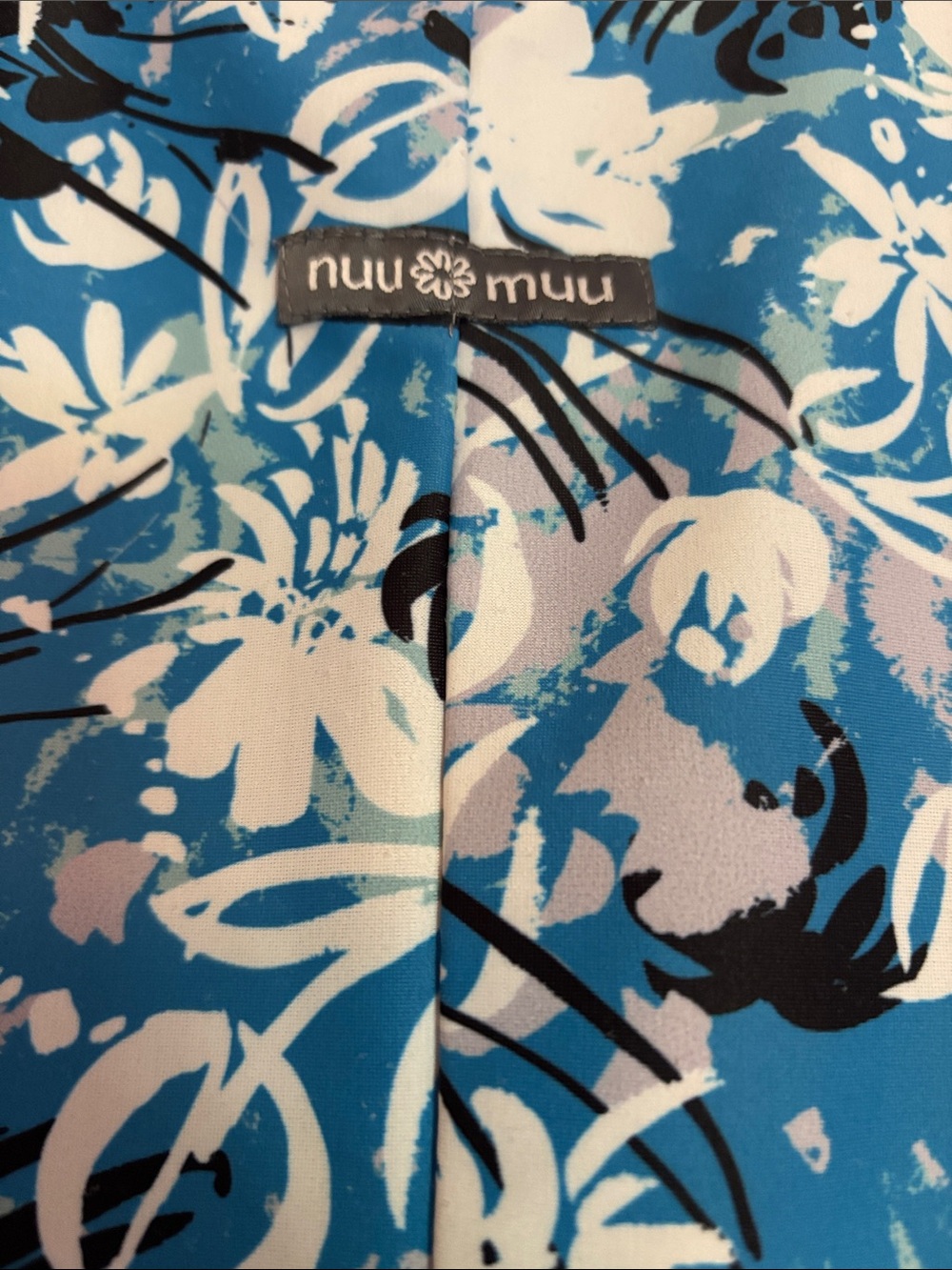 NUU MUU Small Sleeveless Blue Floral Shift Dress. - Picture 5 of 6